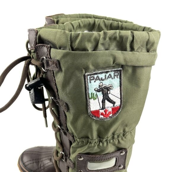 Pajar Grip Boot 36 Military Green Brown Lace Up Tall Winter Boot Lined Womens - Picture 2 of 9